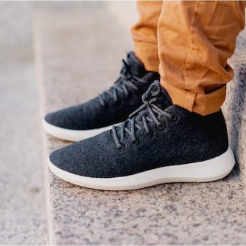 Allbirds Runner Up Mizzles Charcoal Gray Lace Up High Top Athletic Shoes Size 7